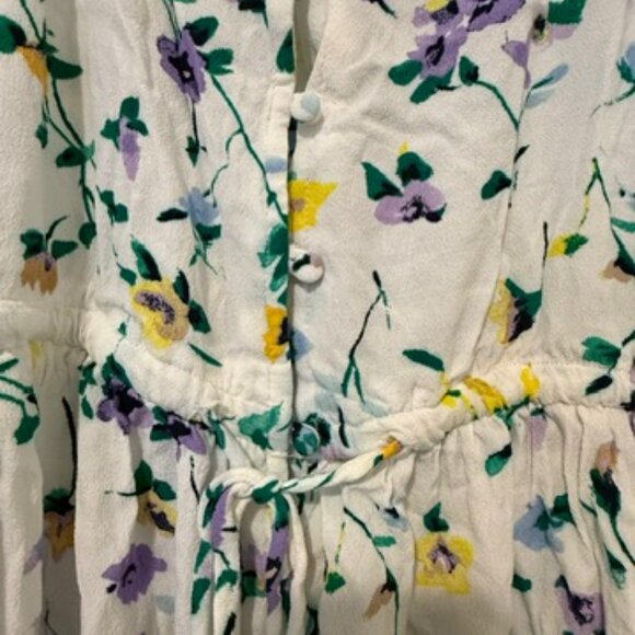 LOFT Floral Tie Waist Midi Dress SIZE 14 - Picture 6 of 6